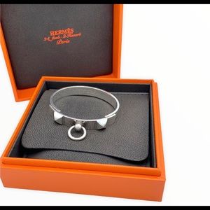 SOLD HERMES Sterling Silver Collier de Chien PM Bracelet